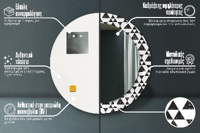 Bedrukte ronde spiegel Geometrie driehoeken