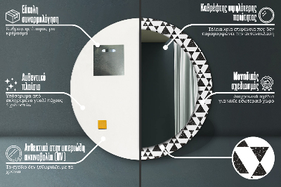 Bedrukte ronde spiegel Geometrie driehoeken