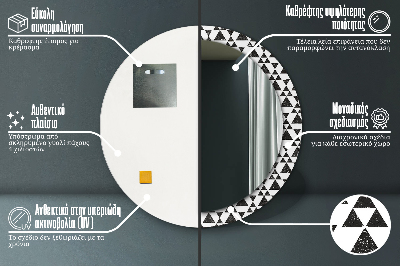 Bedrukte ronde spiegel Geometrie driehoeken