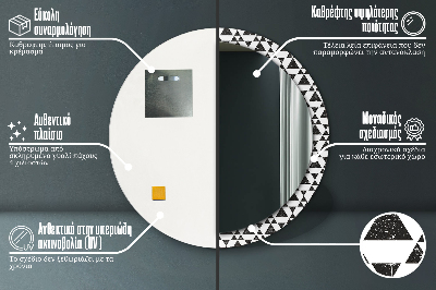 Bedrukte ronde spiegel Geometrie driehoeken