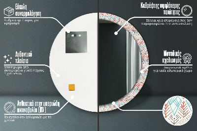 Ronde spiegel met decoratie Etnisch patroon