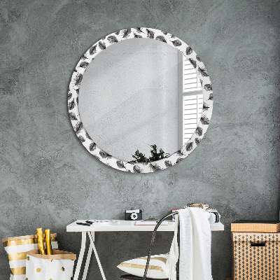 Ronde spiegel met decoratie Veren
