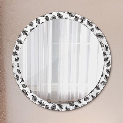 Ronde spiegel met decoratie Veren