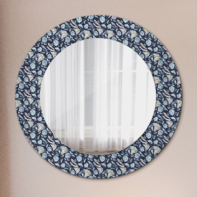 Bedrukte ronde spiegel Boho -patroon