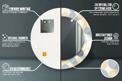 Bedrukte ronde spiegel Geometrische wielen