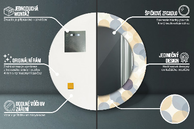 Bedrukte ronde spiegel Geometrische wielen