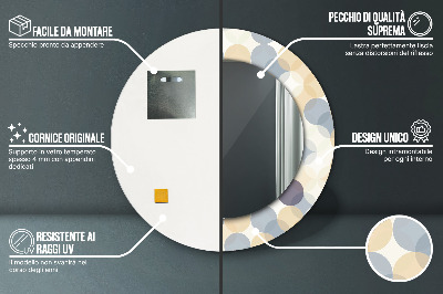 Bedrukte ronde spiegel Geometrische wielen