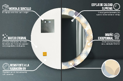 Bedrukte ronde spiegel Geometrische wielen