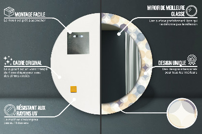 Bedrukte ronde spiegel Geometrische wielen