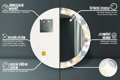 Bedrukte ronde spiegel Geometrische wielen