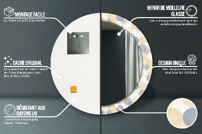 Bedrukte ronde spiegel Geometrische wielen