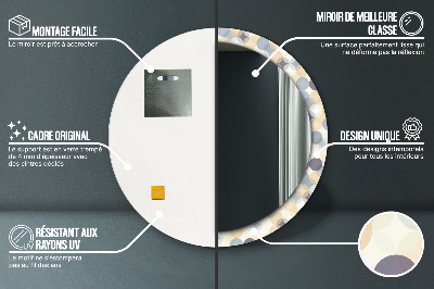 Bedrukte ronde spiegel Geometrische wielen