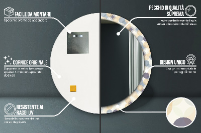 Bedrukte ronde spiegel Geometrische wielen