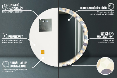 Bedrukte ronde spiegel Geometrische wielen