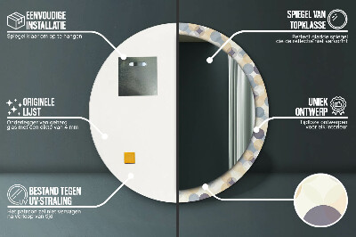 Bedrukte ronde spiegel Geometrische wielen