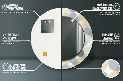 Bedrukte ronde spiegel Geometrische wielen