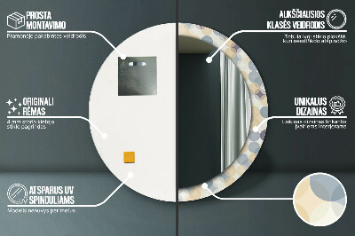 Bedrukte ronde spiegel Geometrische wielen