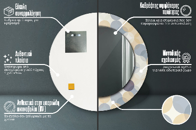 Bedrukte ronde spiegel Geometrische wielen