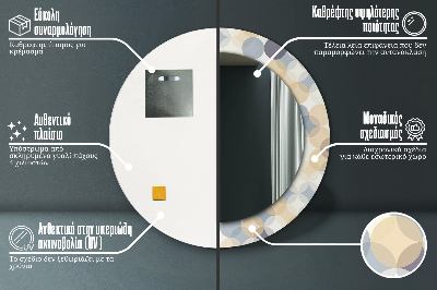 Bedrukte ronde spiegel Geometrische wielen