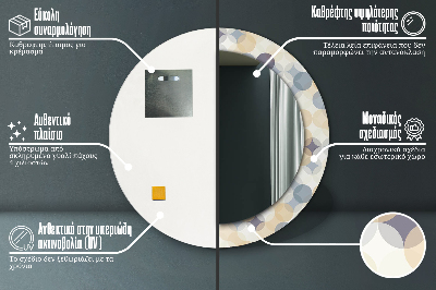 Bedrukte ronde spiegel Geometrische wielen