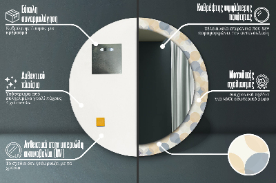 Bedrukte ronde spiegel Geometrische wielen