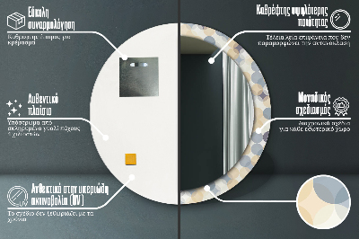 Bedrukte ronde spiegel Geometrische wielen