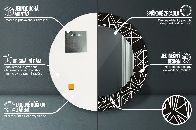 Ronde spiegel met decoratie Geometrisch patroon