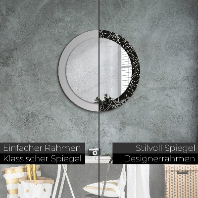 Ronde spiegel met decoratie Geometrisch patroon