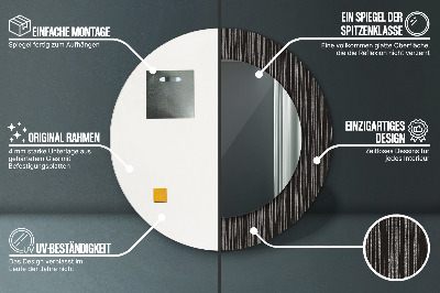 Ronde spiegel lijst met print Abstract metaal