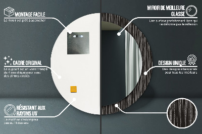 Ronde spiegel lijst met print Abstract metaal