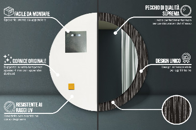 Ronde spiegel lijst met print Abstract metaal