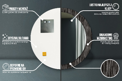 Ronde spiegel lijst met print Abstract metaal