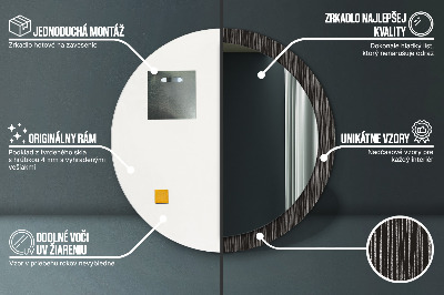 Ronde spiegel lijst met print Abstract metaal