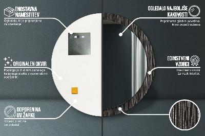 Ronde spiegel lijst met print Abstract metaal