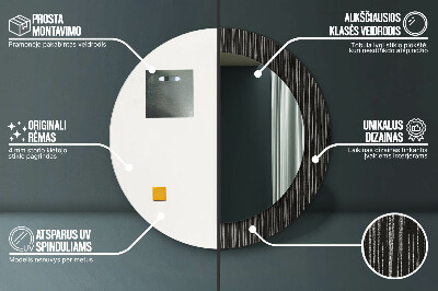 Ronde spiegel lijst met print Abstract metaal