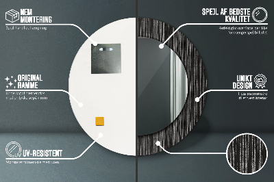 Ronde spiegel lijst met print Abstract metaal