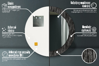 Ronde spiegel lijst met print Abstract metaal