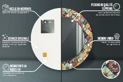 Bedrukte ronde spiegel Etnisch bloemen