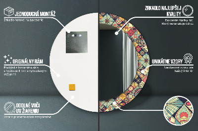 Bedrukte ronde spiegel Etnisch bloemen