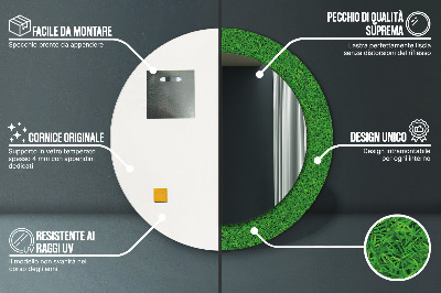 Bedrukte ronde spiegel Groen gras