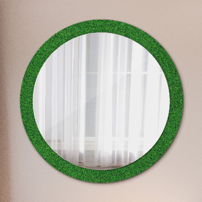 Bedrukte ronde spiegel Groen gras
