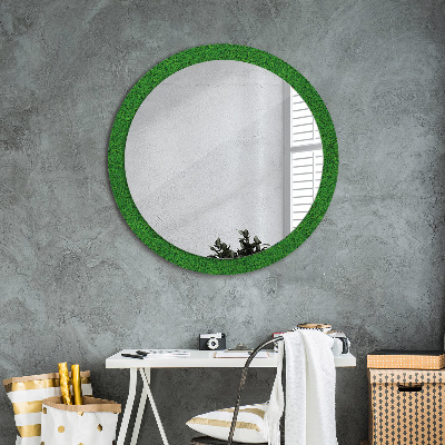 Bedrukte ronde spiegel Groen gras