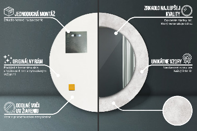 Bedrukte ronde spiegel Concrete textuur