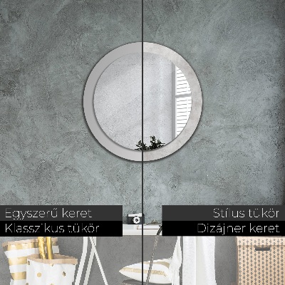Bedrukte ronde spiegel Concrete textuur