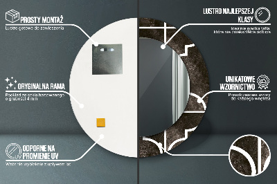 Bedrukte ronde spiegel Antieke tegels