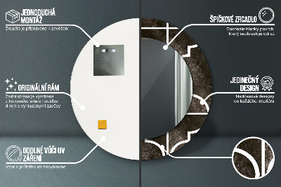 Bedrukte ronde spiegel Antieke tegels