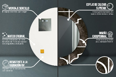 Bedrukte ronde spiegel Antieke tegels