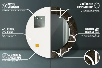 Bedrukte ronde spiegel Antieke tegels