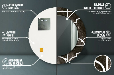 Bedrukte ronde spiegel Antieke tegels