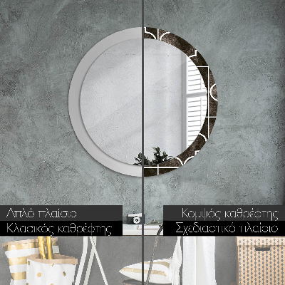 Bedrukte ronde spiegel Antieke tegels